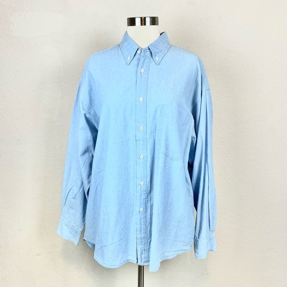 The Point Marshall Field’s Blue Button Down Top - Picture 1 of 8